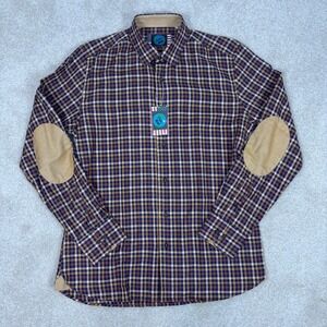 Luchiano Visconti‎ Long Sleeve Shirt Mens Large Multi Plaid Global Mint Sz L New